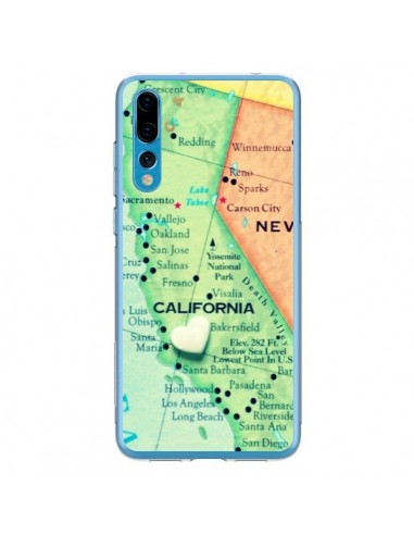 Coque Huawei P20 Pro Carte Map Californie - R Delean