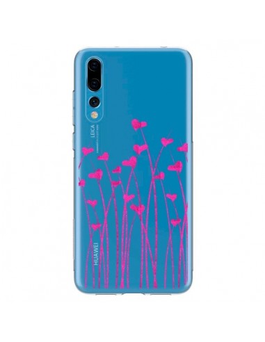 Coque Huawei P20 Pro Love in Pink Amour Rose Fleur Transparente - Sylvia Cook