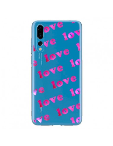 Coque Huawei P20 Pro Pink Love Rose Transparente - Sylvia Cook