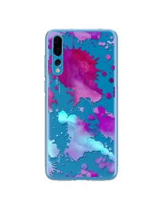 Coque Huawei P20 Pro Watercolor Splash Taches Bleu Violet...