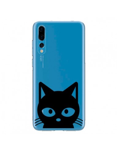 Coque Huawei P20 Pro Tête Chat Noir Cat Transparente - Yohan B.