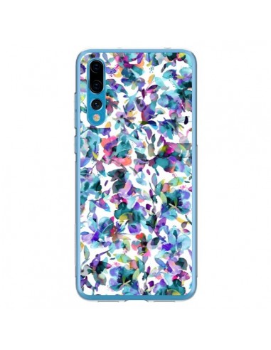 Coque Huawei P20 Pro Aquatic Flowers Blue - Ninola Design