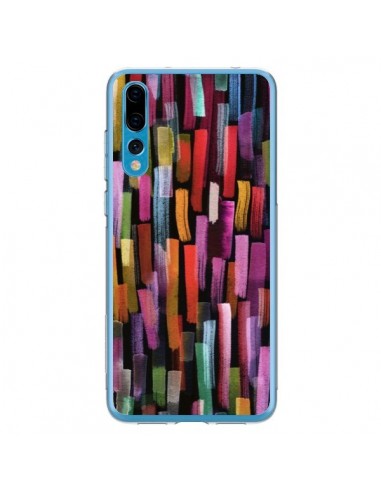 Coque Huawei P20 Pro Colorful Brushstrokes Black - Ninola Design