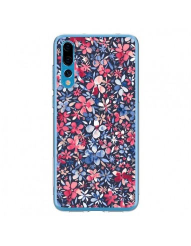 Coque Huawei P20 Pro Colorful Little Flowers Navy - Ninola Design