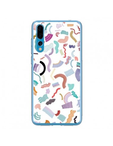 Coque Huawei P20 Pro Curly and Zigzag Stripes White - Ninola Design