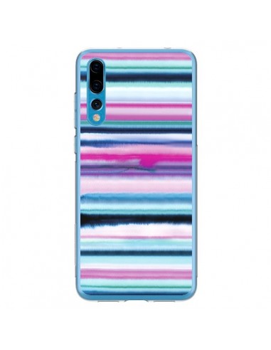Coque Huawei P20 Pro Degrade Stripes Watercolor Pink - Ninola Design