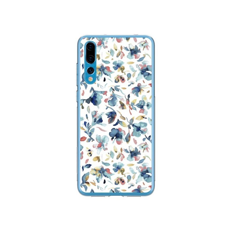 Coque Huawei P20 Pro Watery Hibiscus Blue - Ninola Design