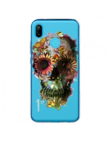 Coque Huawei P20 Lite Skull Flower Tête de Mort Transparente - Ali Gulec
