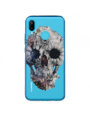 Coque Huawei P20 Lite Floral Skull Tête de Mort Transparente - Ali Gulec