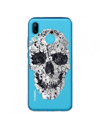 Coque Huawei P20 Lite Doodle Skull Dessin Tête de Mort Transparente - Ali Gulec