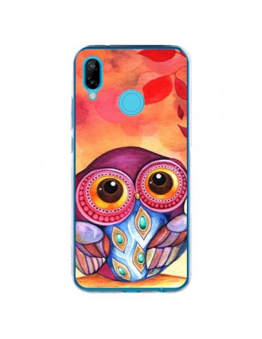 Coque Huawei P20 Lite Chouette Feuilles Automne - Annya Kai