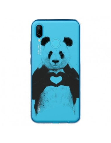 Coque Huawei P20 Lite Panda All You Need Is Love Transparente - Balazs Solti