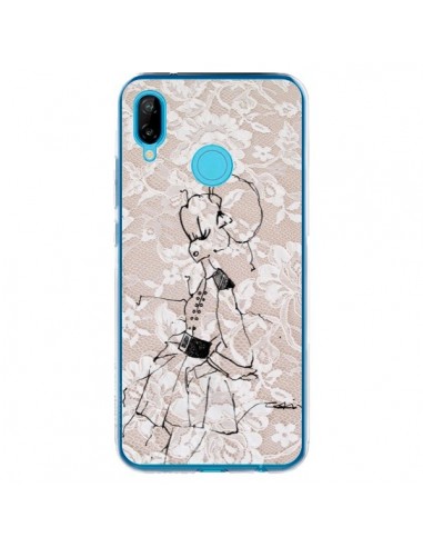 Coque Huawei P20 Lite Croquis Dentelle Femme Fashion Mode - Cécile