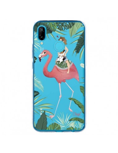 Coque Huawei P20 Lite Lolo Love Flamant Rose Chien Transparente - Chapo