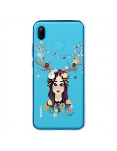 Coque Huawei P20 Lite Christmas Girl Femme Noel Bois Cerf...