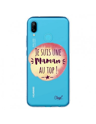 Coque Huawei P20 Lite Je suis une Maman au Top Orange Transparente - Chapo