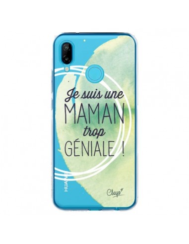 Coque Huawei P20 Lite Je suis une Maman trop Géniale Vert Transparente - Chapo