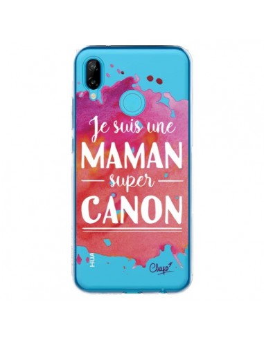 Coque Huawei P20 Lite Je suis une Maman super Canon Rose Transparente - Chapo