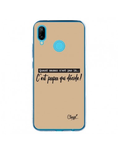 Coque Huawei P20 Lite C'est Papa qui Décide Beige - Chapo