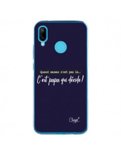 Coque Huawei P20 Lite C'est Papa qui Décide Bleu Marine -...