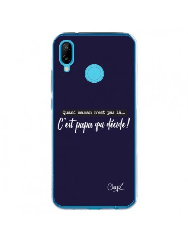 Coque Huawei P20 Lite C'est Papa qui Décide Bleu Marine - Chapo