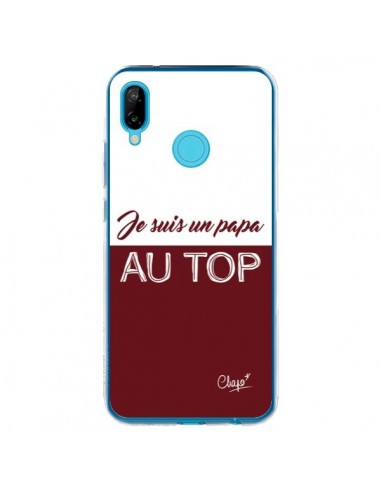 Coque Huawei P20 Lite Je suis un Papa au Top Rouge Bordeaux - Chapo