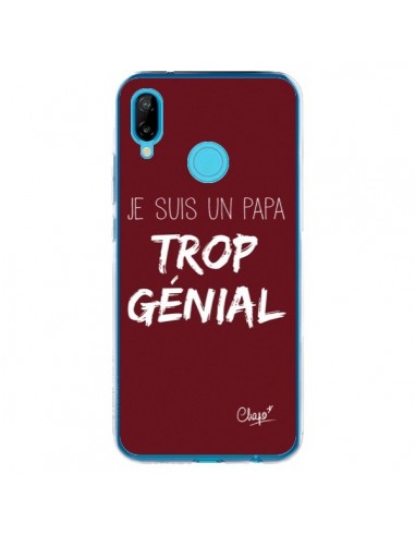 Coque Huawei P20 Lite Je suis un Papa trop Génial Rouge Bordeaux - Chapo