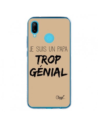 Coque Huawei P20 Lite Je suis un Papa trop Génial Beige - Chapo