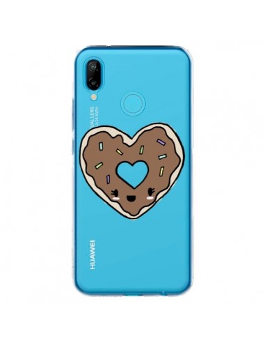 Coque Huawei P20 Lite Donuts Heart Coeur Chocolat Transparente - Claudia Ramos