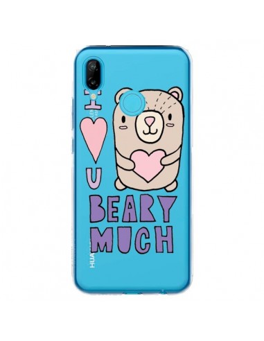 Coque Huawei P20 Lite I Love You Beary Much Nounours Transparente - Claudia Ramos