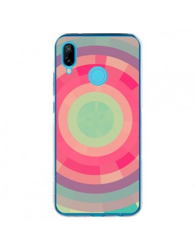 Coque Huawei P20 Lite Spirale de Couleurs Rose Vert - Eleaxart