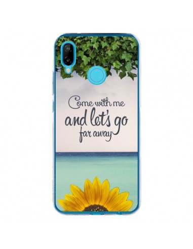 Coque Huawei P20 Lite Let's Go Far Away Flower Fleur Tournesol - Eleaxart