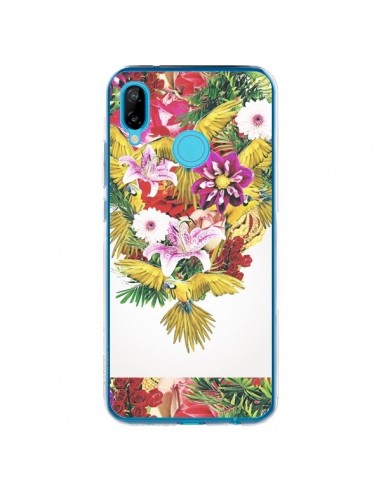 Coque Huawei P20 Lite Parrot Floral Perroquet Fleurs - Eleaxart