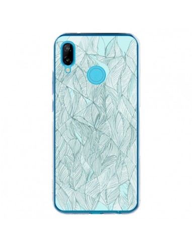 Coque Huawei P20 Lite Courbes Meandre Bleu Vert Nuageux -  Léa Clément