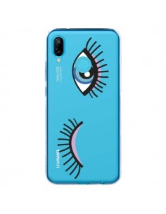 Coque Huawei P20 Lite Eyes Oeil Yeux Bleus Transparente -...