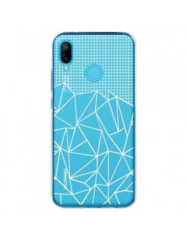 Coque Huawei P20 Lite Lignes Grilles Grid Abstract Blanc Transparente - Project M