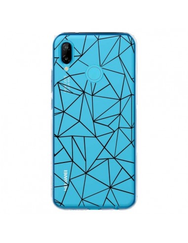 Coque Huawei P20 Lite Lignes Triangles Grid Abstract Noir Transparente - Project M