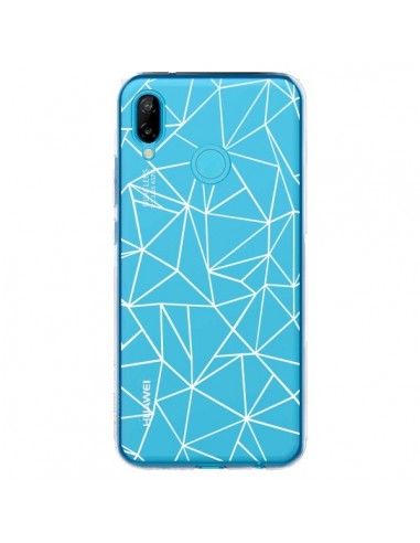Coque Huawei P20 Lite Lignes Triangles Grid Abstract Blanc Transparente - Project M