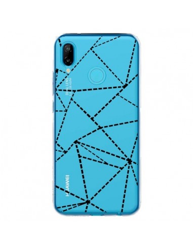 Coque Huawei P20 Lite Lignes Points Abstract Noir Transparente - Project M