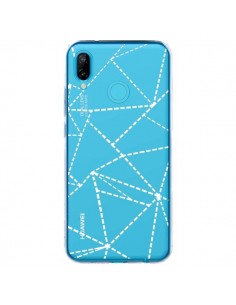 Coque Huawei P20 Lite Lignes Points Abstract Blanc...