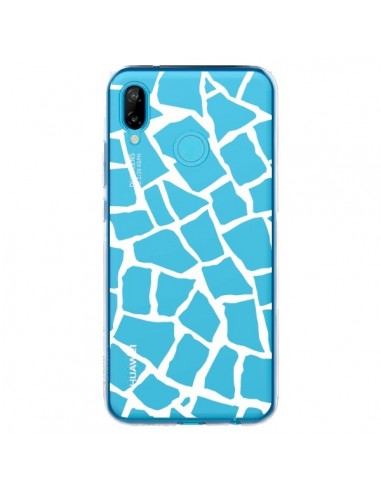 Coque Huawei P20 Lite Girafe Mosaïque Blanc Transparente - Project M