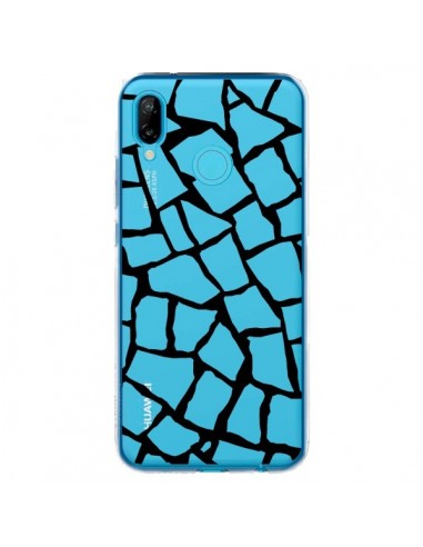 Coque Huawei P20 Lite Girafe Mosaïque Noir Transparente - Project M