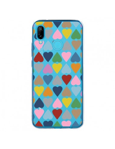 Coque Huawei P20 Lite Coeurs Heart Couleur Transparente - Project M