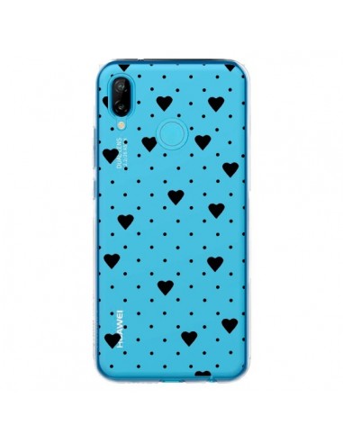 Coque Huawei P20 Lite Point Coeur Noir Pin Point Heart Transparente - Project M