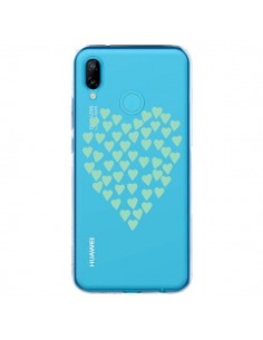 Coque Huawei P20 Lite Coeurs Heart Love Mint Bleu Vert...