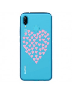 Coque Huawei P20 Lite Coeurs Heart Love Rose Pink...