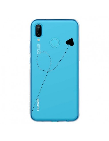 Coque Huawei P20 Lite Travel to your Heart Noir Voyage Coeur Transparente - Project M