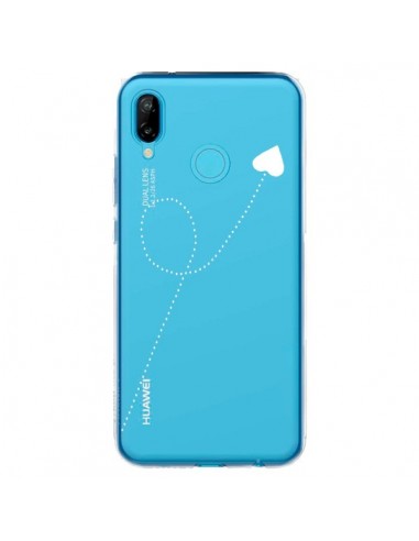 Coque Huawei P20 Lite Travel to your Heart Blanc Voyage Coeur Transparente - Project M