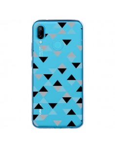 Coque Huawei P20 Lite Triangles Ice Blue Bleu Noir...
