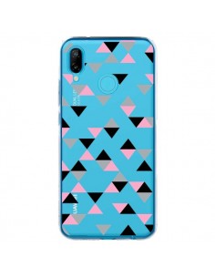Coque Huawei P20 Lite Triangles Pink Rose Noir...